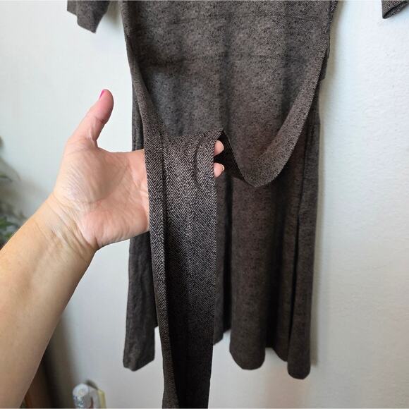 TOAD&CO Brown Cue Wrap Cafe A-Line Dress Samba Fabric Outdoor Fall Size Small - Picture 11 of 13